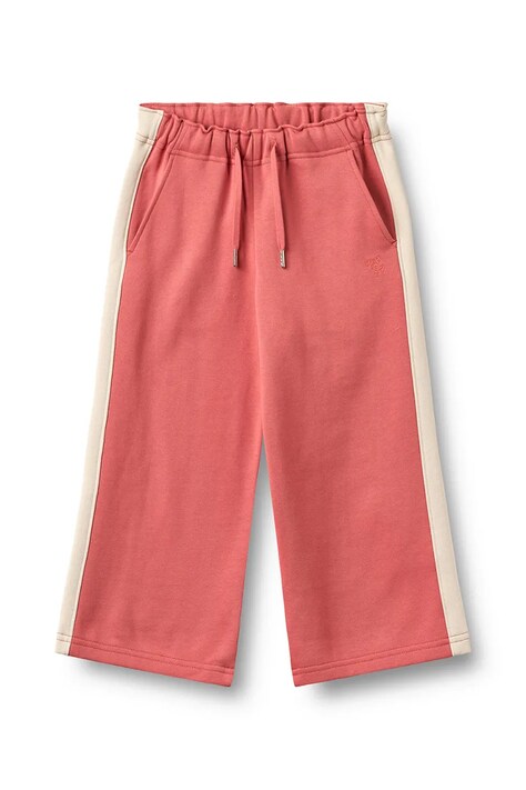 Wheat Spodnie dresowe dziecięce bawełniane różowe regular waist 2893-672-GOTS