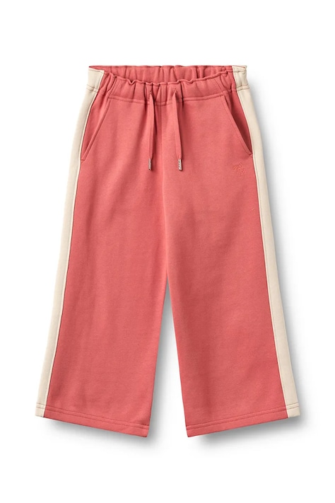 Wheat Spodnie dresowe dziecięce bawełniane różowe regular waist 2893-672-GOTS