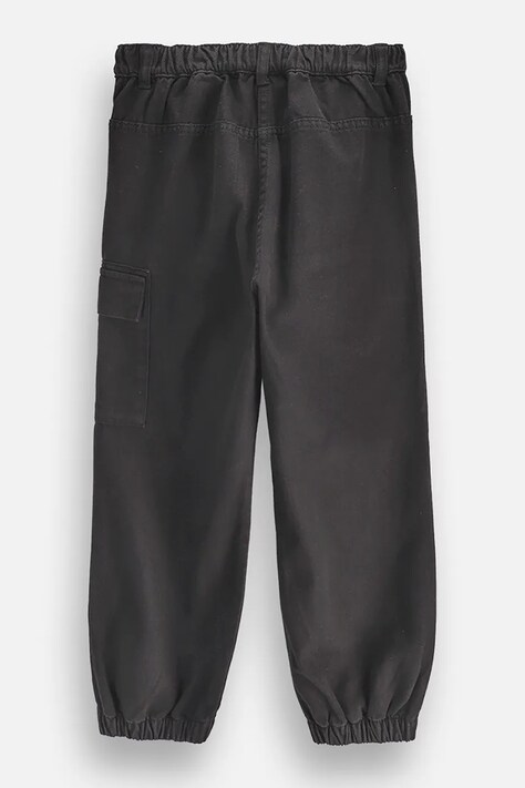Coccodrillo Spodnie cargo dziecięce bawełniane czarne regular waist SUPER FUN GIRL JUNIOR