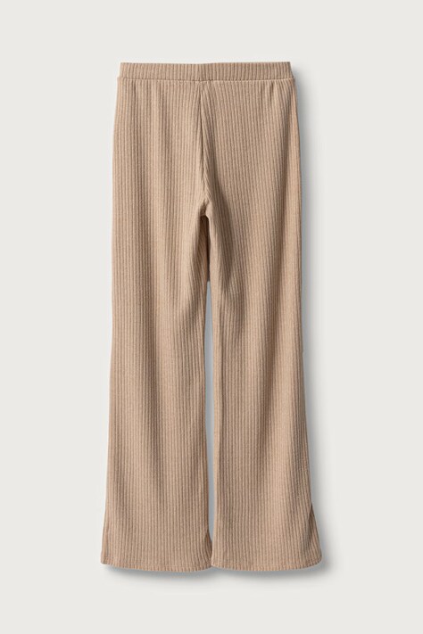 Patrizia Pepe Spodnie dresowe dziecięce z wiskozą J0056 beżowe high waist 7P0025