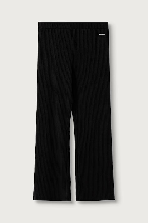 Patrizia Pepe Spodnie dresowe dziecięce z wiskozą J0056 czarne high waist 7P0025