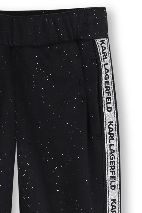 Karl Lagerfeld спортивні штани дитячі з бавовною — AW26-SPGZUT, чорний — фото 4