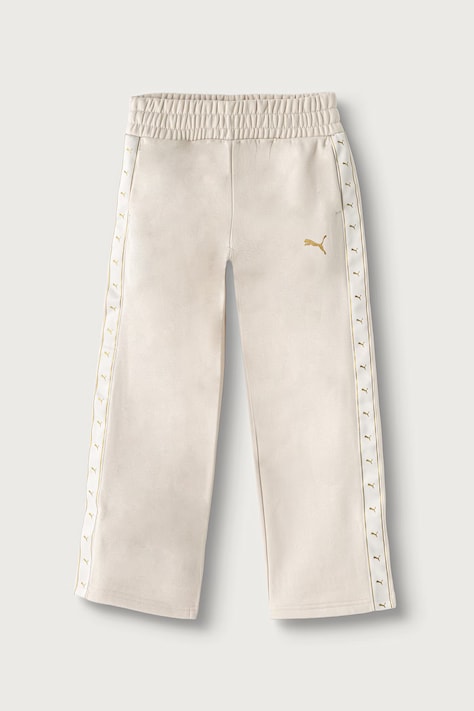 Puma spodnie dresowe dziecięce z bawełną ESS TAPE Relaxed Sweatpants beżowe regular waist 694959