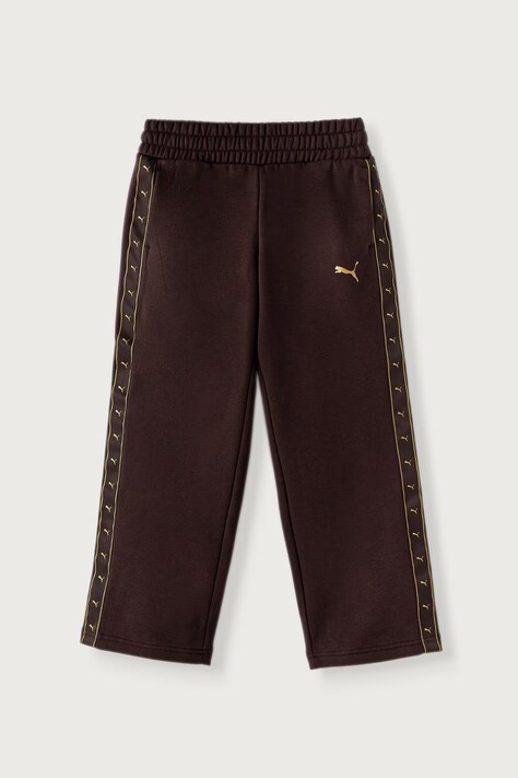 Puma spodnie dresowe dziecięce z bawełną ESS TAPE Relaxed Sweatpants brązowe regular waist 694959