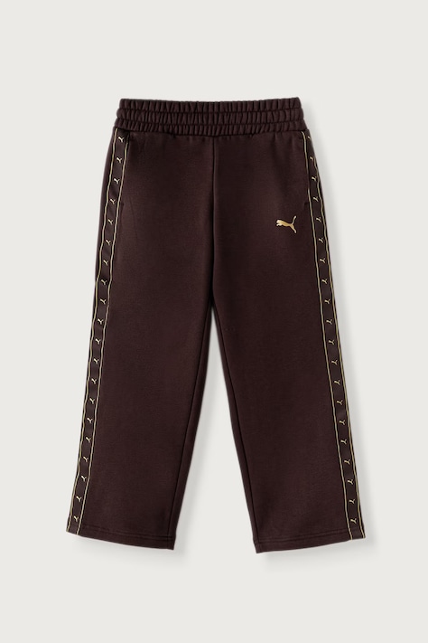 Puma spodnie dresowe dziecięce z bawełną ESS TAPE Relaxed Sweatpants brązowe regular waist 694959