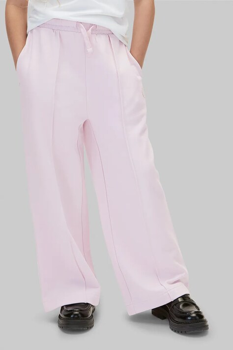Calvin Klein Jeans spodnie dresowe dziecięce bawełniane fioletowe high waist LVCKFJC19G