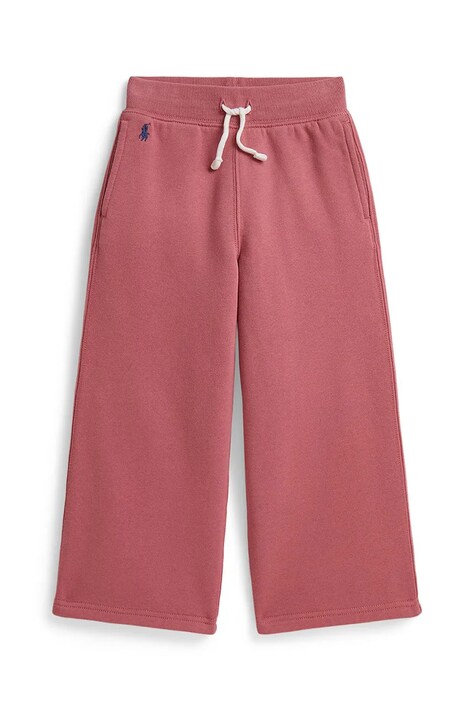 Polo Ralph Lauren donji dio trenirke za djecu s pamukom rozi spušteni struk 312925933501