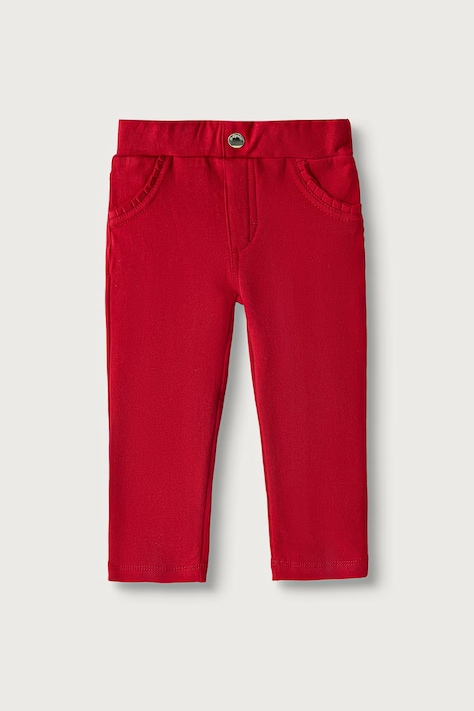 Mayoral Nohavice detské bavlnené s elastanom červené regular waist 560