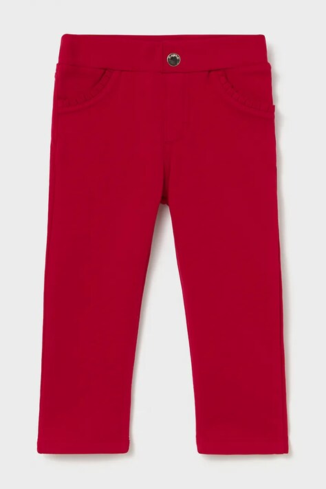 Mayoral Nohavice detské bavlnené s elastanom červené regular waist 560