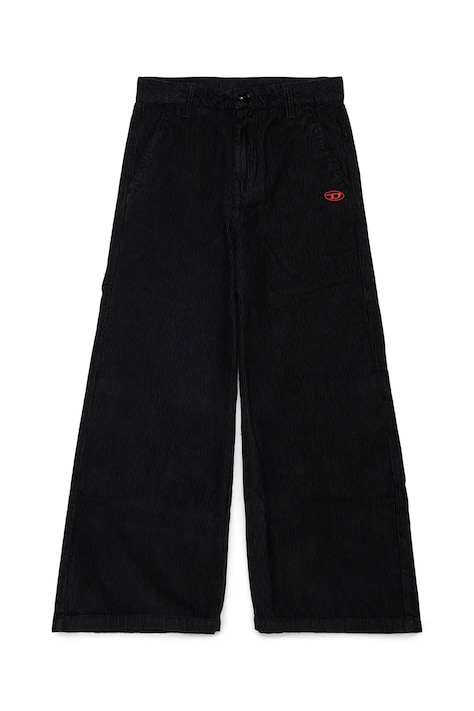 Diesel Прав панталон за деца от памук PITTY TROUSERS черен със стандартна талия J02908