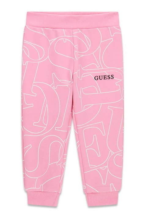 Guess tepláky dětské bavlněné růžové regular waist K6YB05 K3840