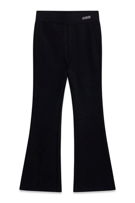 Guess spodnie flare dziecięce z wiskozą czarne high waist J6YB09 K3929