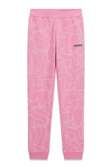 Guess tepláky dětské bavlněné růžové regular waist J6YB03 K3924