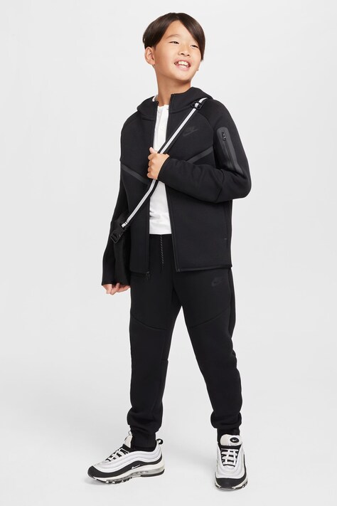 Nike Spodnie dresowe dziecięce Nike Sportswear Tech Fleece czarne regular waist HV5869