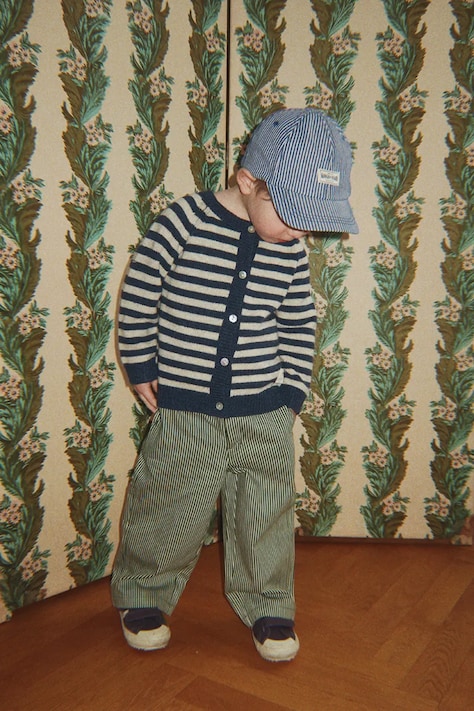 Konges Sløjd Spodnie dziecięce bawełniane LUC PANTS GOTS zielone regular waist KS106527