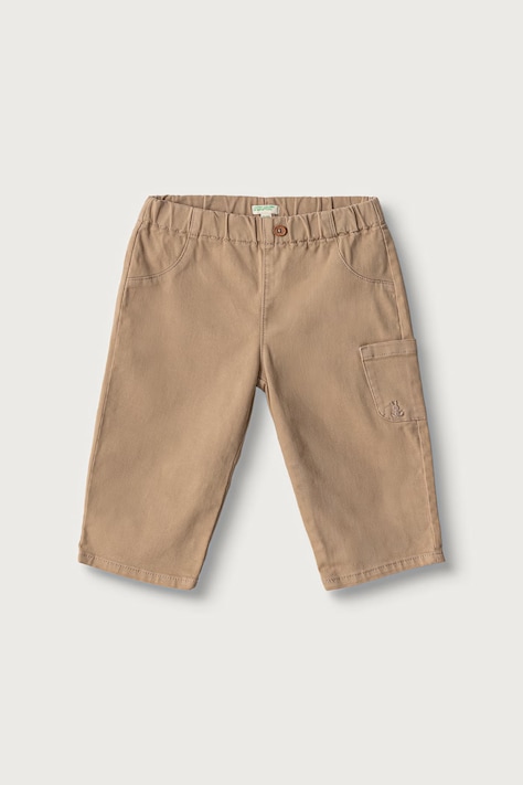 United Colors of Benetton Niemowlęce bawełniane z elastanem beżowe regular waist 46ZDAF01Z