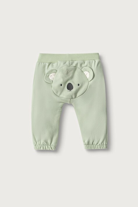 United Colors of Benetton Spodnie dresowe niemowlęce z bawełną zielone 3YWVAF02P
