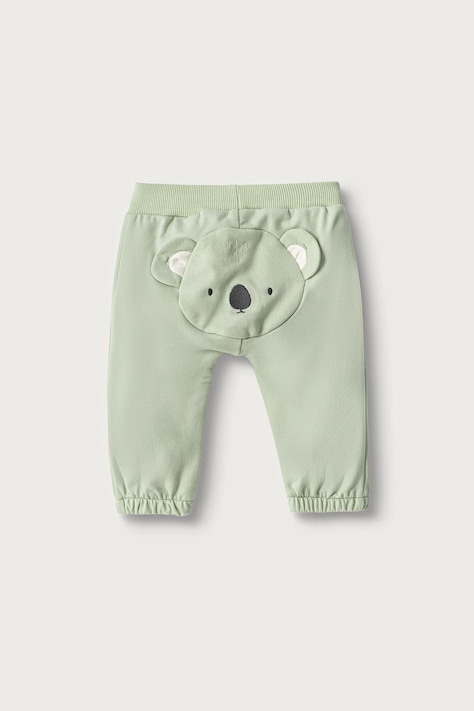 United Colors of Benetton Spodnie dresowe niemowlęce z bawełną zielone 3YWVAF02P