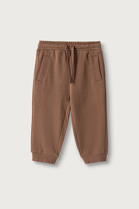 United Colors of Benetton Pantaloni da tuta per bambini in cotone marrone regular waist 3J70GF05J