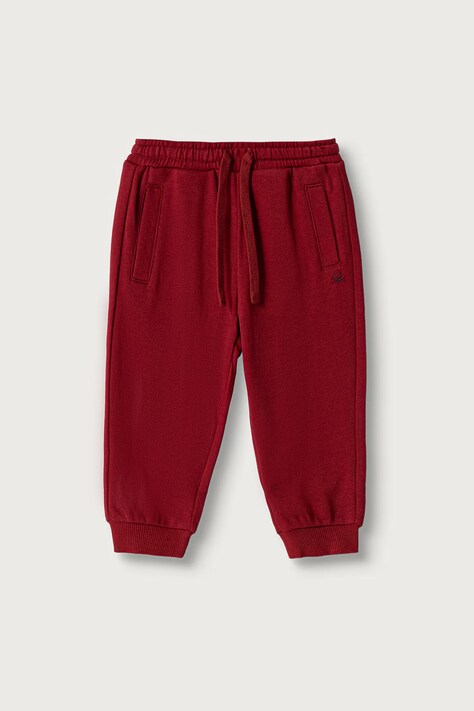 United Colors of Benetton Pantaloni da tuta per bambini in cotone granata regular waist 3J70GF05J