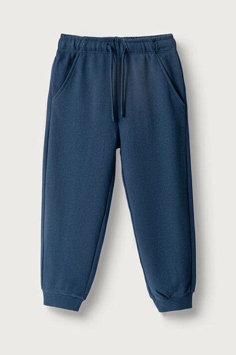 United Colors of Benetton Spodnie dresowe dziecięce bawełniane granatowe regular waist 3J68CF077