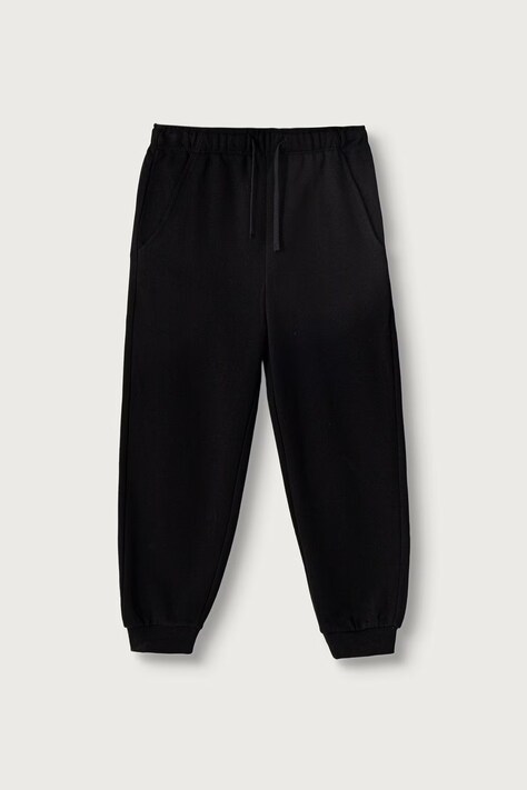 United Colors of Benetton Pantaloni da tuta per bambini in cotone neri regular waist 3J68CF077