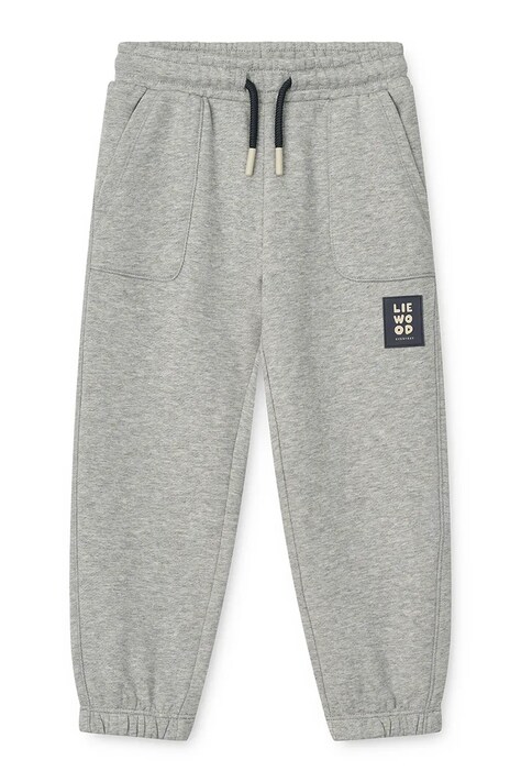 Liewood Spodnie dresowe dziecięce bawełniane Carey Sweatpants szare regular waist LW20779