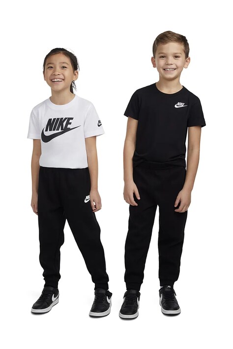 Nike Spodnie dresowe dziecięce z bawełną czarne regular waist 86L091