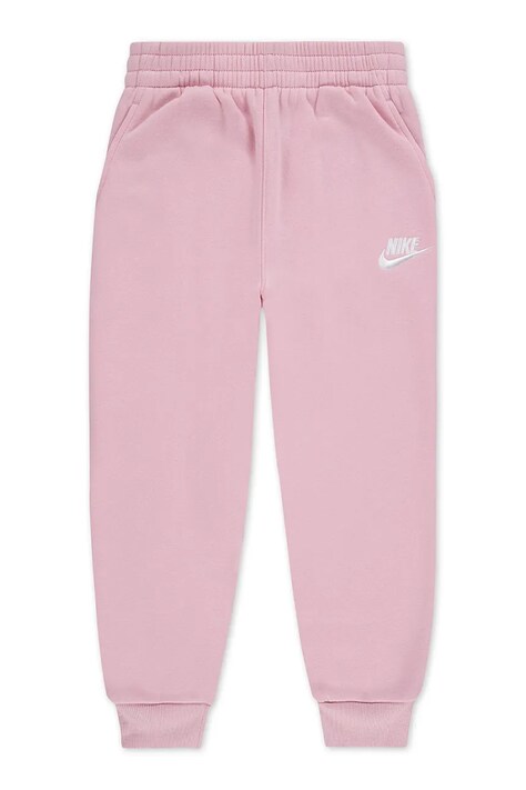 Nike Spodnie dresowe dziecięce z bawełną różowe regular waist 36L091
