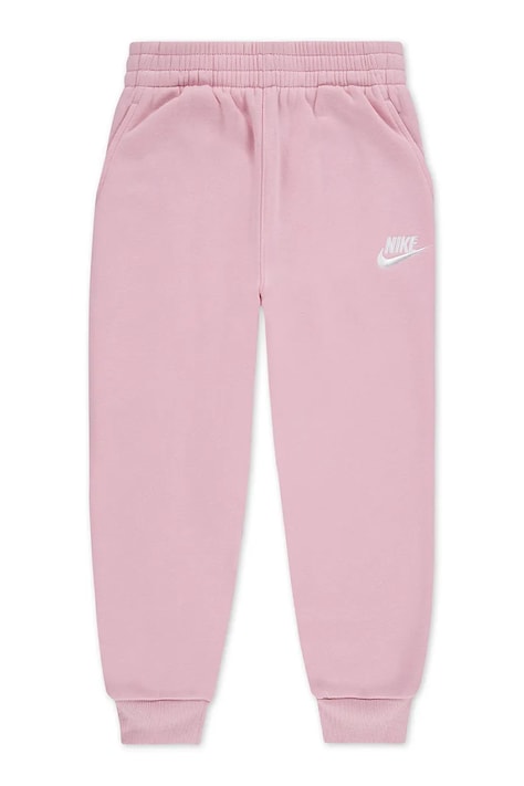 Nike Spodnie dresowe dziecięce z bawełną różowe regular waist 36L091