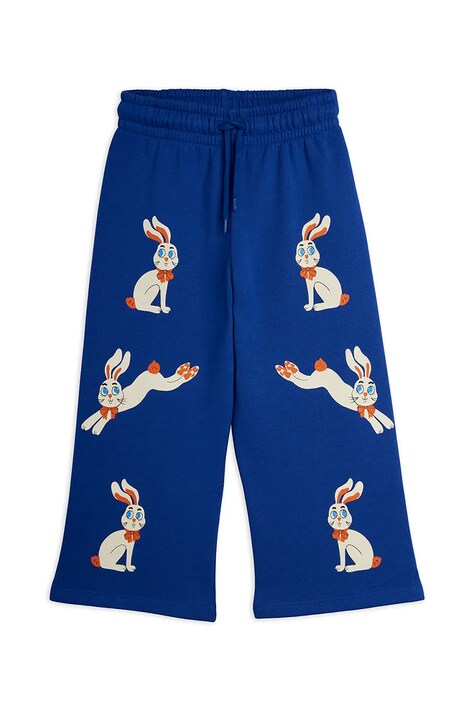 Mini Rodini Spodnie dresowe dziecięce bawełniane Rabbits niebieskie 26730135