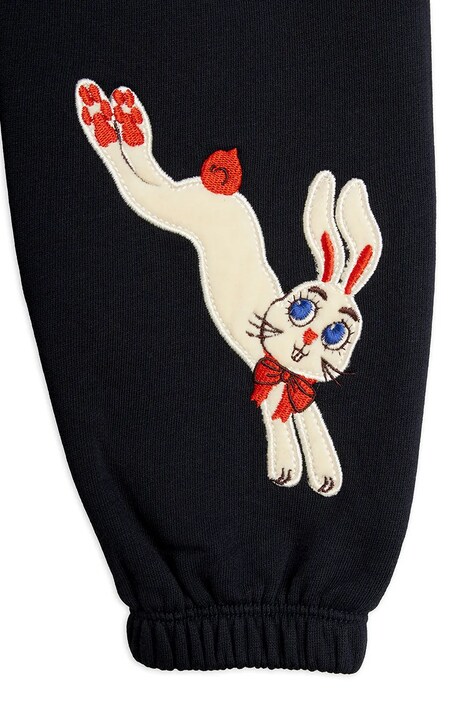 Mini Rodini Donji dio trenirke za djecu od pamuka Rabbits crni 26730120