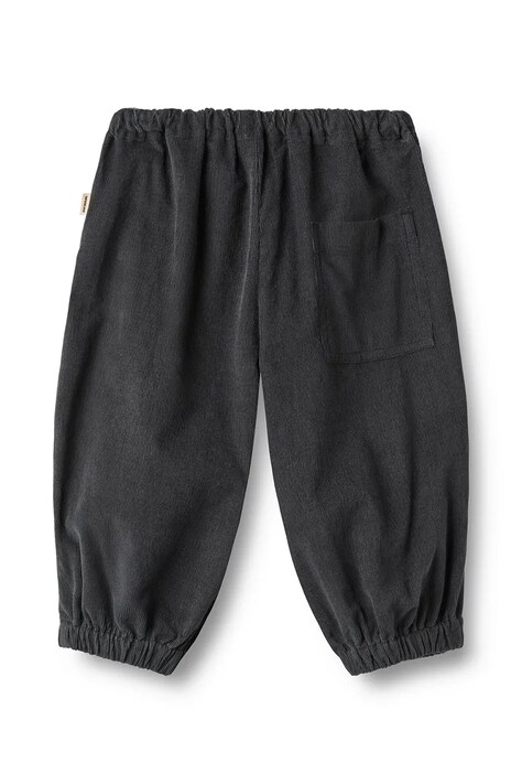 Wheat Spodnie joggery niemowlęce bawełniane czarne regular waist 6726-323-GOTS