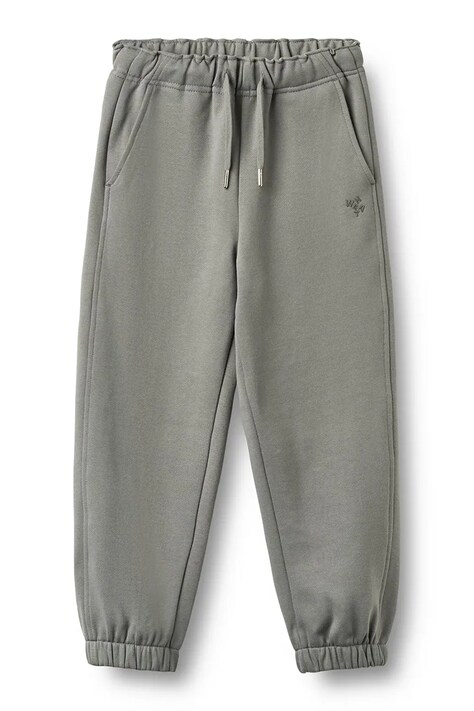 Wheat Spodnie dresowe dziecięce bawełniane szare regular waist 2888-672-GOTS