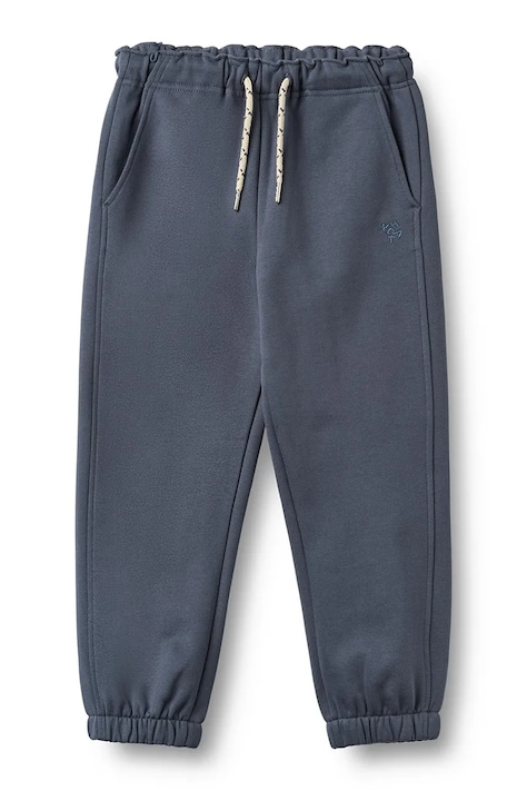 Wheat Spodnie dresowe dziecięce bawełniane granatowe regular waist 2888-672-GOTS