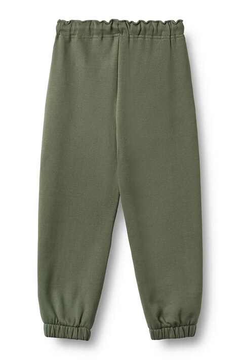 Wheat Spodnie dresowe dziecięce bawełniane zielone regular waist 2888-672-GOTS