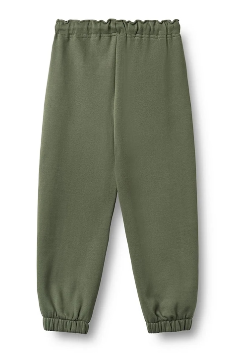 Wheat Spodnie dresowe dziecięce bawełniane zielone regular waist 2888-672-GOTS