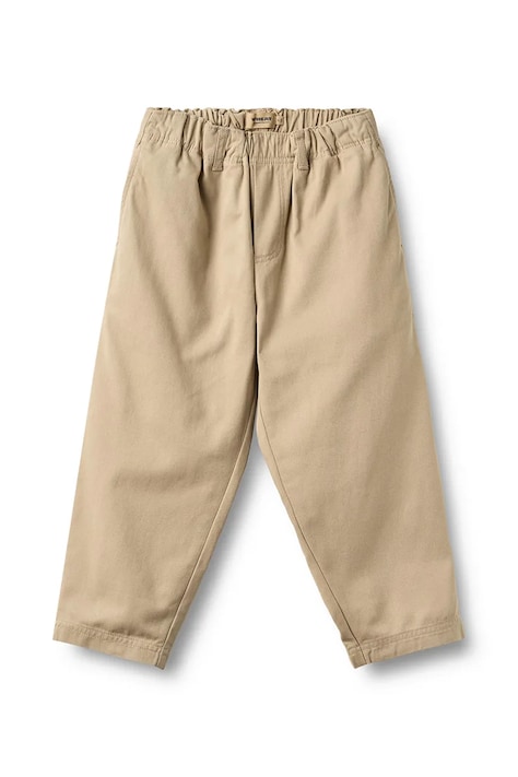 Wheat Spodnie straight dziecięce bawełniane beżowe regular waist 2720-319-GOTS