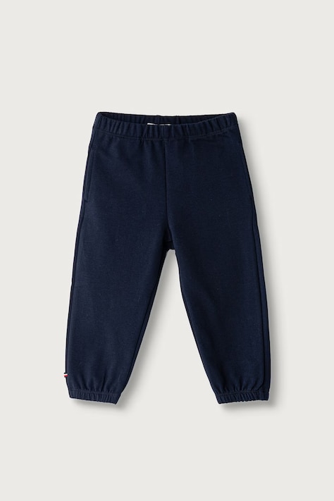 Tommy Hilfiger nohavice jogger detské bavlnené s elastanom tmavomodré regular waist KN0KN02341
