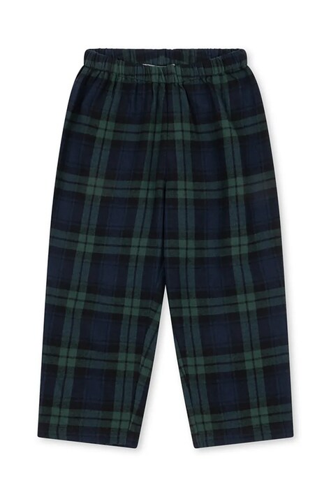 Konges Sløjd Spodnie dziecięce bawełniane CHECKY PANTS GOTS granatowe regular waist KS107383
