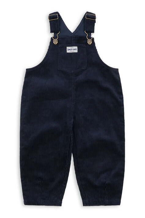 Konges Sløjd Ogrodniczki dziecięce sztruksowe SULLY OVERALLS GOTS granatowe regular waist KS106270