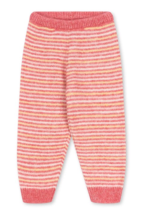 Konges Sløjd Spodnie dziecięce z dodatkiem wełny PIPO PANTS różowe regular waist KS106198