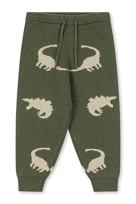 Konges Sløjd Spodnie dresowe dziecięce z dodatkiem wełny LAPIS PANTS WOOL zielone KS106094