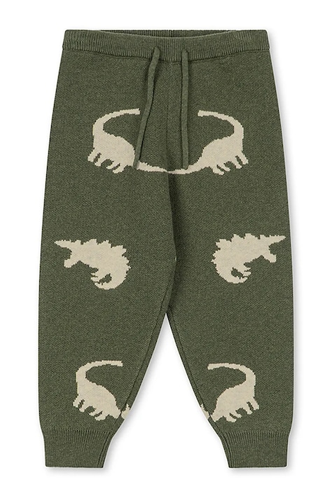 Konges Sløjd Spodnie dresowe dziecięce z dodatkiem wełny LAPIS PANTS WOOL zielone KS106094