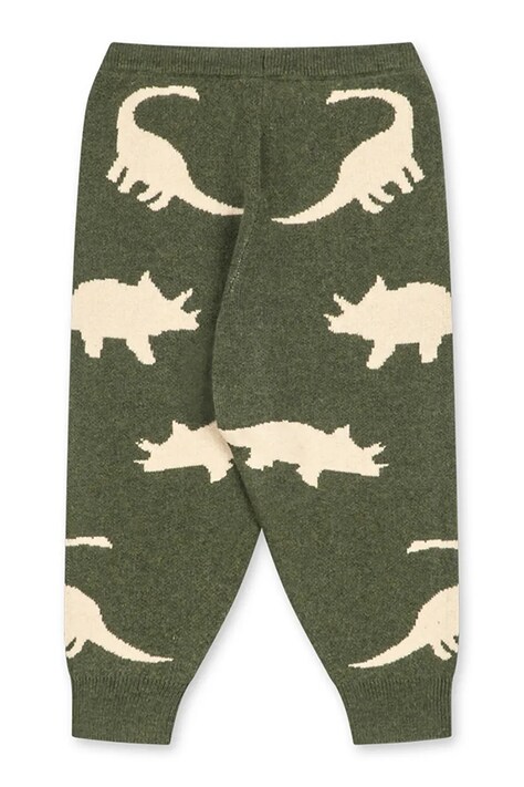 Konges Sløjd Spodnie dresowe dziecięce z dodatkiem wełny LAPIS PANTS WOOL zielone KS106094