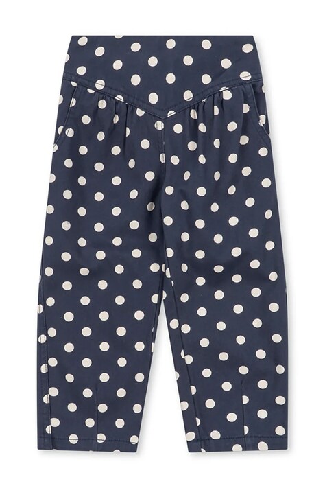 Konges Sløjd Spodnie baggy dziecięce bawełniane NOLA PANTS GOTS granatowe regular waist KS106188