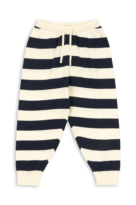 Konges Sløjd Παντελόνι παιδικό βαμβακερό MANIS KNIT PANTS σκούρο μπλε κανονική KS106143