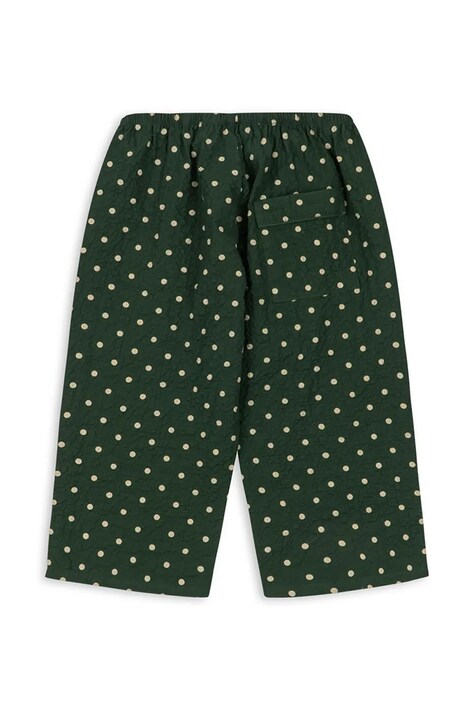 Konges Sløjd Spodnie wide leg dziecięce bawełniane z elastanem ELIN PANTS GOTS zielone regular waist KS105980