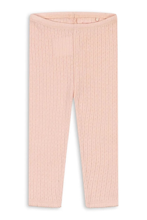 Konges Sløjd leggings per bambini in cotone MINNIE PANTS GOTS rosa regular waist KS106172