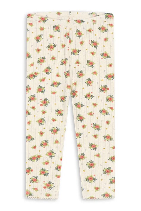 Konges Sløjd leggings per bambini in cotone MINNIE PANTS GOTS bianchi regular waist KS106171